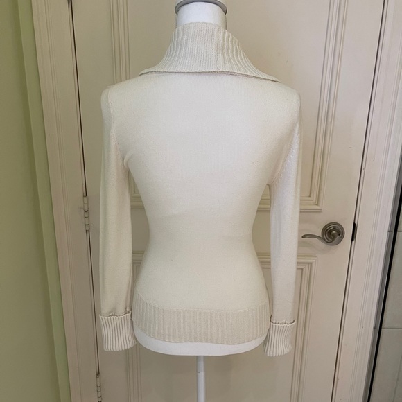 BCBG Cream Shawl Collar Sweater - Picture 4 of 13